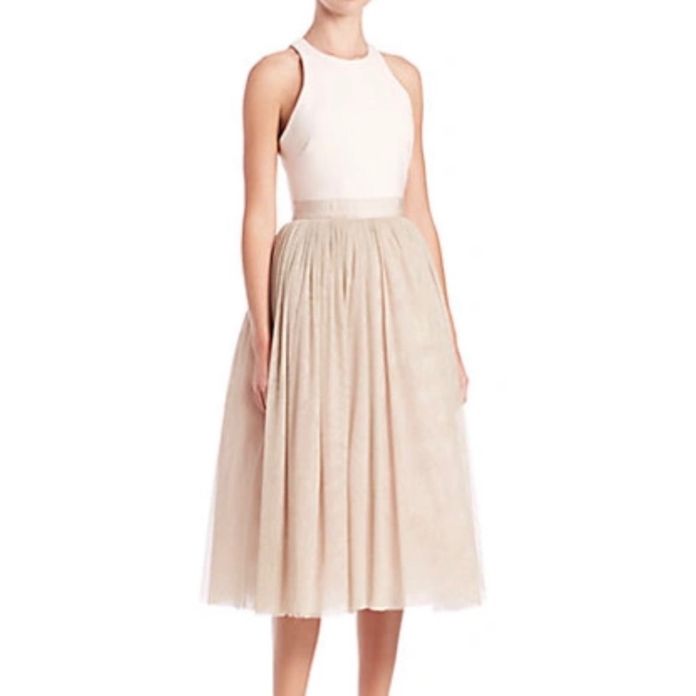 NWT Elizabeth and James Sparkle Aneko Metallic Tulle Midi Dress Size 00 - Picture 3 of 15